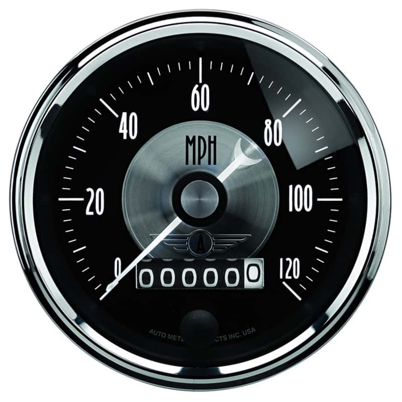 AutoMeter — Autometer Prestige Series Black 3-3/8in 120mph Electronic Programmable Speedometer Gauge
3-3/8" SPEEDO, 120 M - view 1