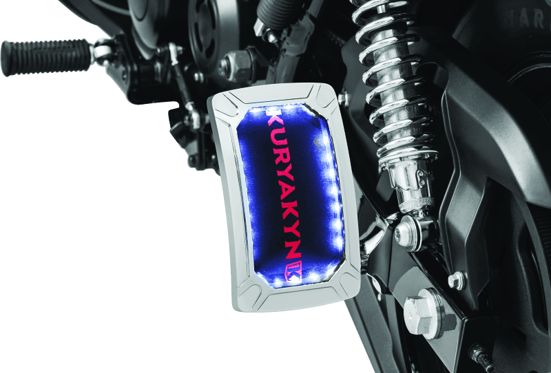 Kuryakyn — Kuryakyn Nova Curved Vertical Mount Side License Plate Holder Chrome - view 2