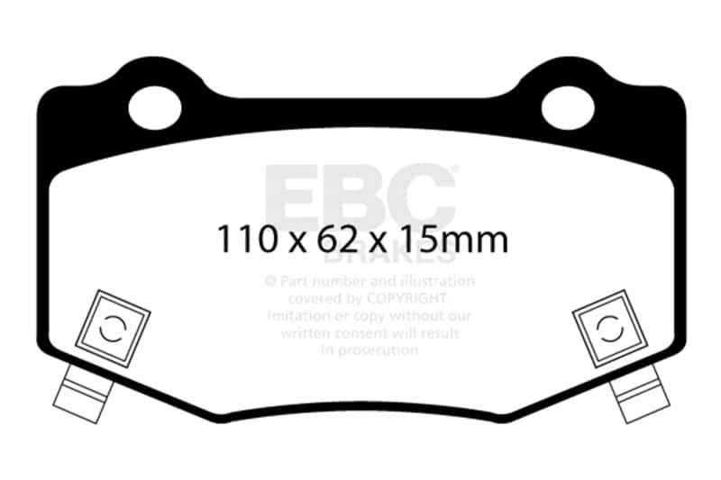 EBC — EBC 14+ Chevrolet Corvette Stingray (C7) 6.2 Bluestuff Rear Brake Pads
Disc Brake Pad - view 4
