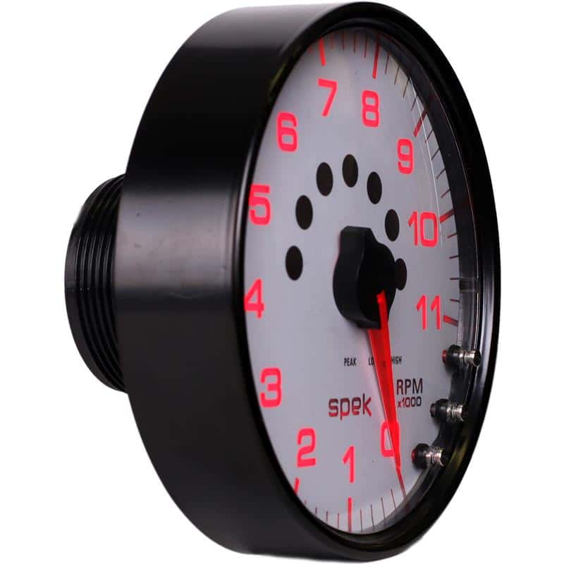 AutoMeter — Autometer Spek-Pro Gauge Tachometer 5in 11K Rpm W/Shift Light & Peak Mem White/Black
GA 5" 11KRPM WCB SPK - view 2