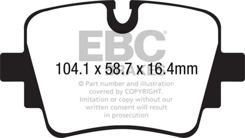 EBC — EBC 13+ Jaguar F-Type (Cast Iron Rotors Only) 3.0 Supercharged (340) Redstuff Rear Brake Pads
Disc Brake Pad - view 1