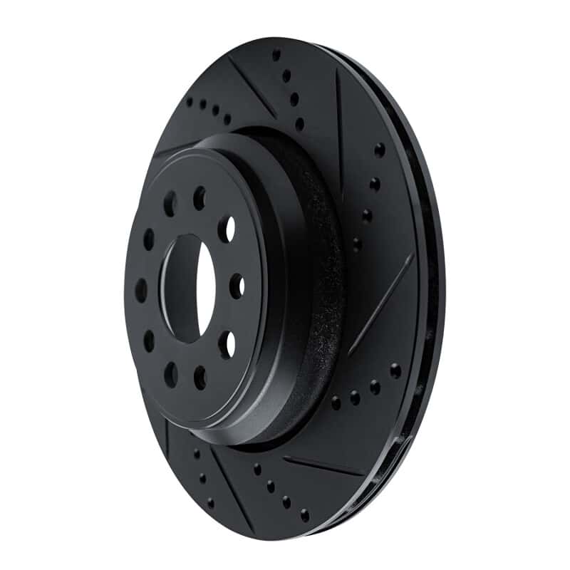 R1 Concepts — R1 14-16 Maserati Ghibli Rear Right Drilled & Slotted Black Brake Rotor
R1 Brake Rotor Drill - view 2
