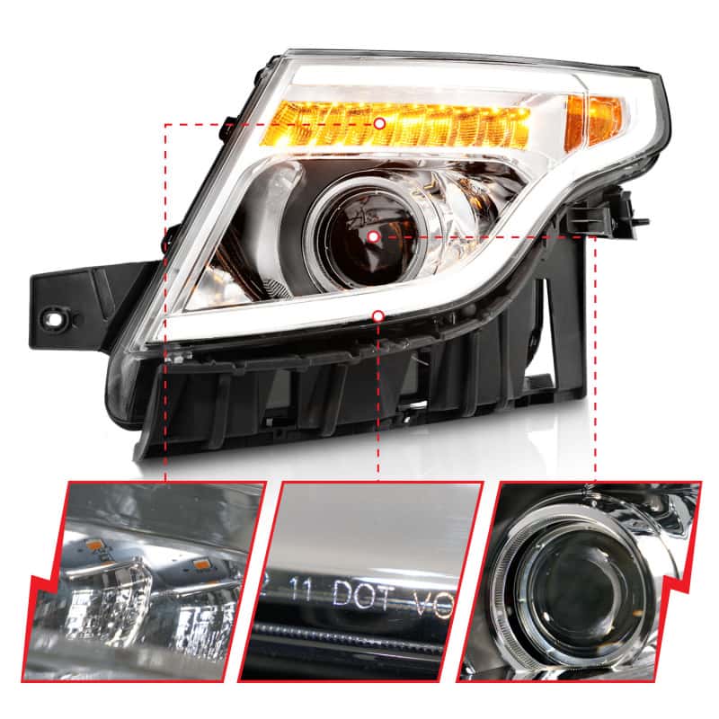 ANZO — ANZO 11-15 Ford Explorer Projector Headlights w/ Light Bar Chrome Housing w/ Amber light
Head Light Set
HdLtSet - view 9