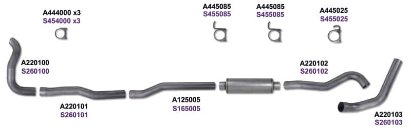 Diamond Eye Performance — Diamond Eye KIT 4in Turbo Back Single SS DDG4X4 89-93 Dodge 5.9L Cummins 2500/3500
KT;4in;TBSGL-HX40;OR - view 2