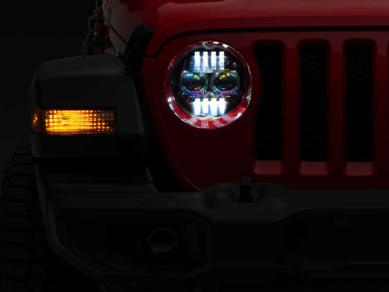 Raxiom — Raxiom 18-23 Jeep Wrangler JL Axial Series 9-In Angel Eye LED Headlights- Blk Housing (Clear Lens)
Headlights - view 1
