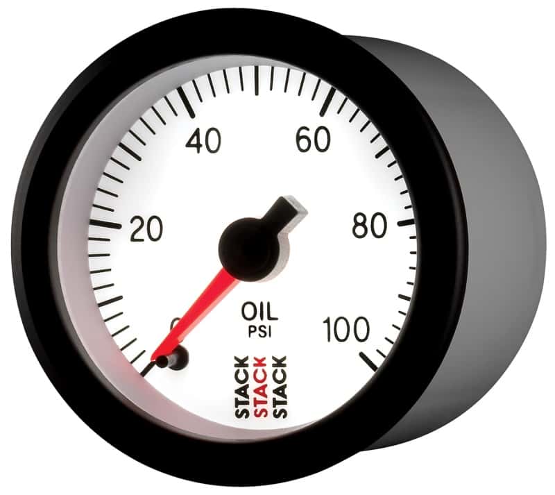 AutoMeter — Autometer Stack 52mm 0-100 PSI 1/8in NPTF Male Pro Stepper Motor Oil Pressure Gauge - White
Ga OP Stpr W 100psi - view 2