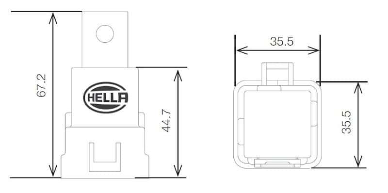 Hella — Hella Relay 24V 10/20A Spdt Res Wthr Bkt - view 3
