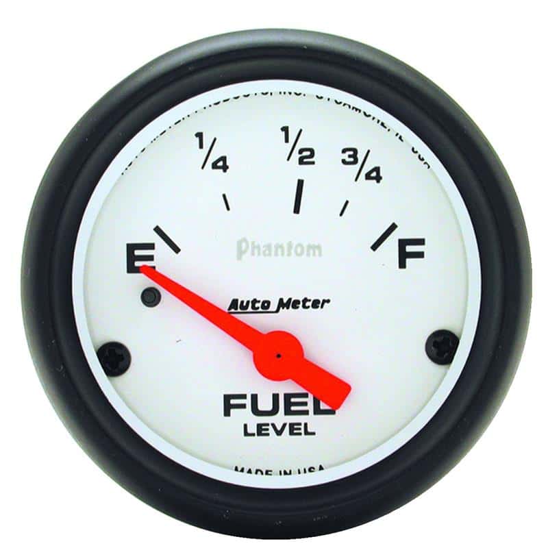 AutoMeter — Autometer Phantom Fuel Level 2 5/8in 0 ohm to 90 ohm Electric Gauge
2-5/8" FUEL LEVEL, 0 - view 2