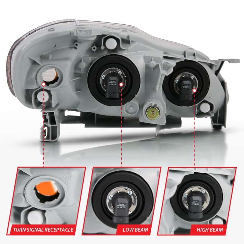 ANZO — ANZO 2005-2008 Toyota Corolla Crystal Headlight Chrome Amber
Head Light Set - view 6
