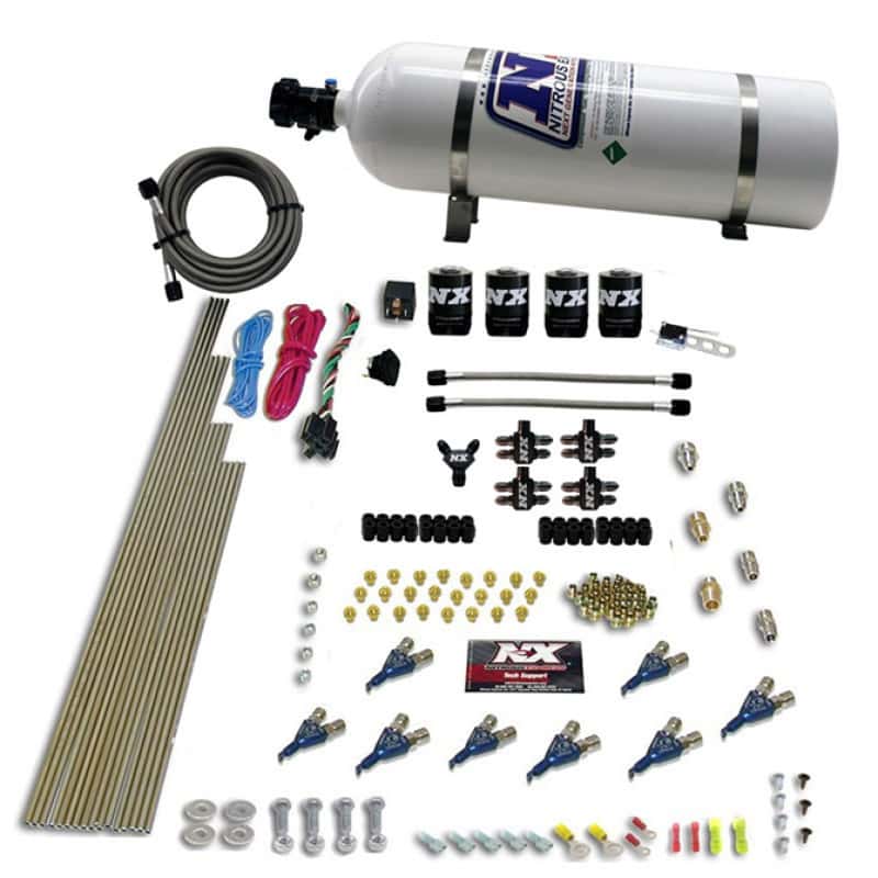 Nitrous Express — Nitrous Express 8 Cyl Piranha Direct Port 4 Solenoids Nitrous Kit (200-500HP EFI Jets) w/15lb Bottle
Injection System Kit
N2OSys - view 2