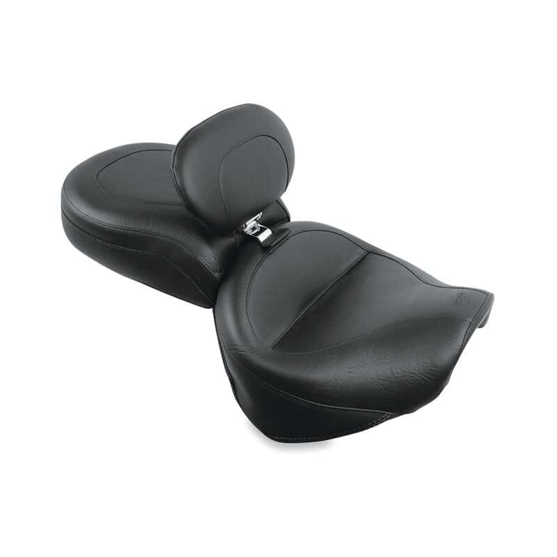 Mustang Motorcycle — Mustang 99-15 Yamaha Road Star 1600, 1700 Wide Touring 2PC Seat w/Driver Backrest - Black - view 2