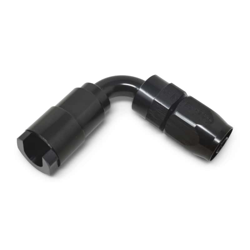 Russell — Russell Performance 3/8in SAE Quick Disc Female to -6 Hose Black 90 Degree Hose End
Hose End - view 3