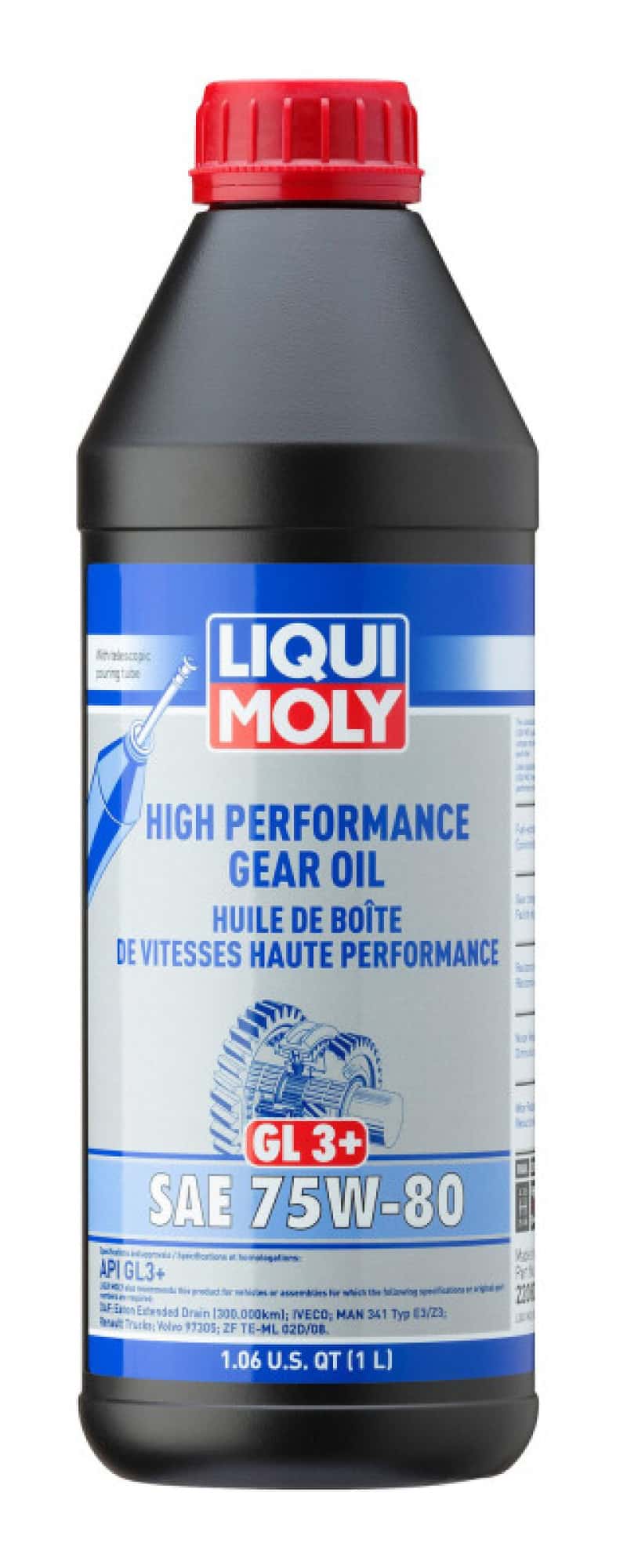 LIQUI MOLY — LIQUI MOLY 1L High Performance Gear Oil (GL3+) SAE 75W80 - view 2