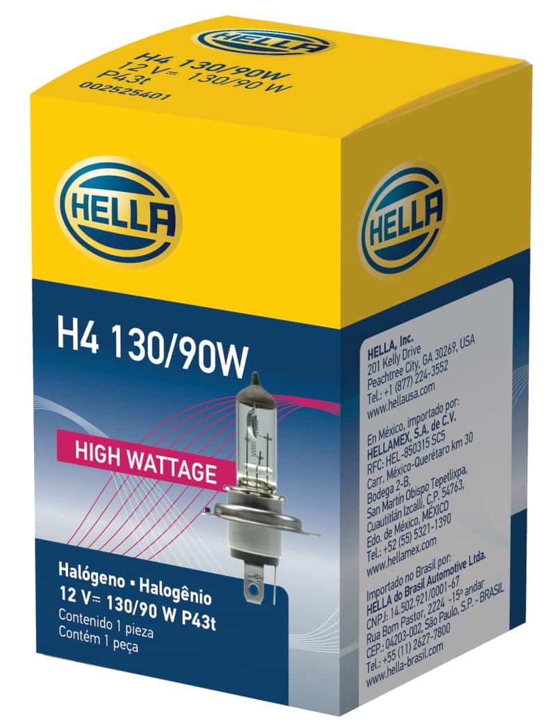 Hella — Hella H4 12V 130/90W Halogen Headlight Bulb - Universal
H4 130/90W Hal Bulb - view 5