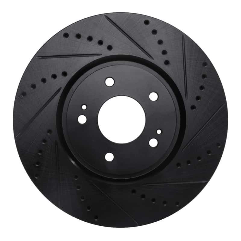 R1 Concepts — R1 03-06 Mitsubishi Lancer Front Right Drilled & Slotted Black Brake Rotor
R1 Brake Rotor Drill - view 1