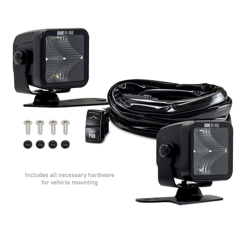 Borne Off-Road — Borne Off-Road 21+ Bronco Light Pods 2pc Ditch 3x3 Flood - view 10