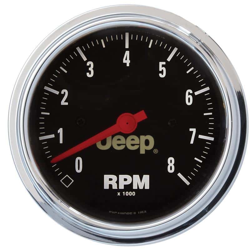 AutoMeter — Autometer Jeep 85.7mm In-Dash 8000 RPM Tachometer Gauge
3-3/8" JEEP TACH, 8, - view 2