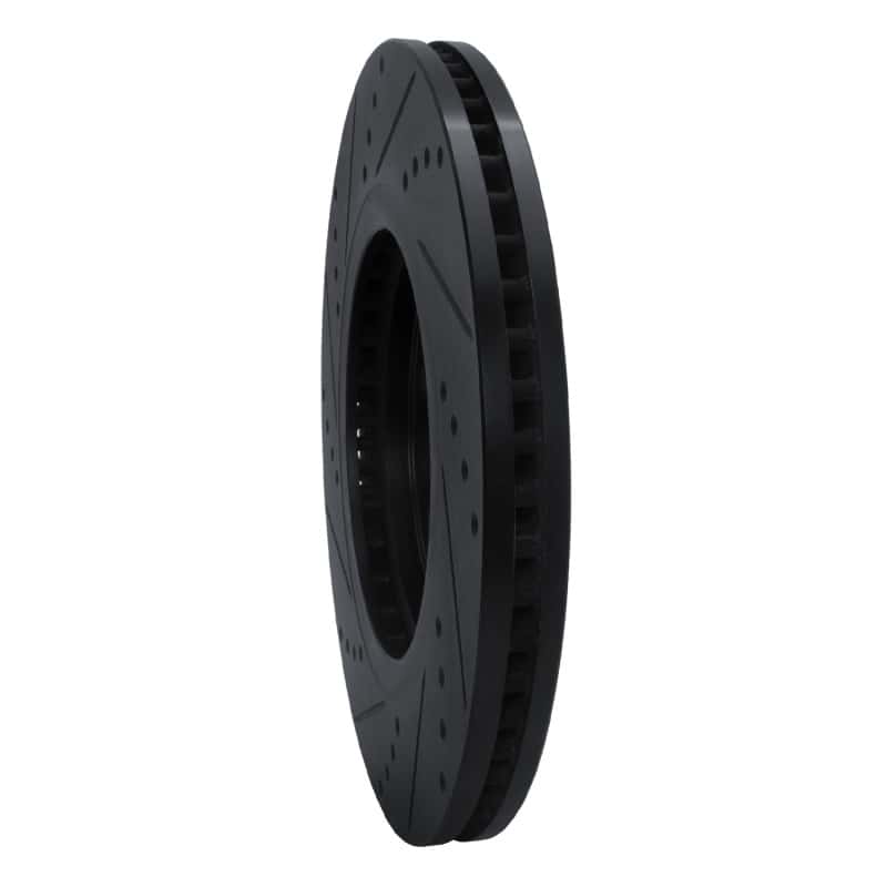 R1 Concepts — R1 07-24 Infiniti QX80 Front Right Drilled & Slotted Black Brake Rotor
R1 Brake Rotor Drill - view 4