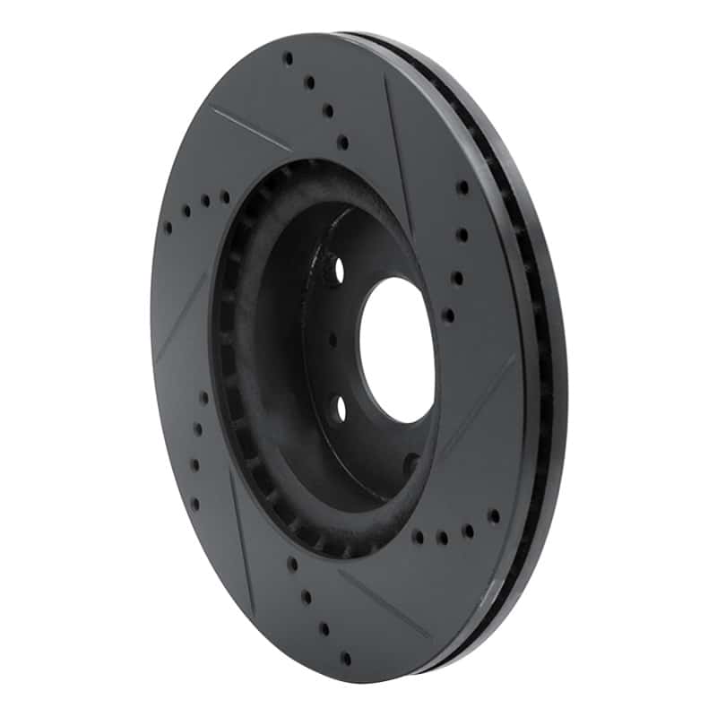 R1 Concepts — R1 03-05 Infiniti G35 Front Left Drilled & Slotted Black Brake Rotor
R1 Brake Rotor Drill - view 4