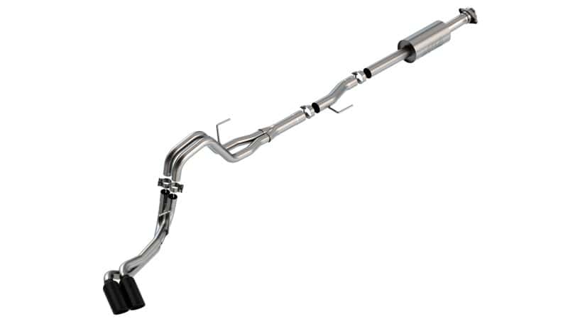 Borla — Borla F-150 2021 2.7L/3.5L 4dr CC SB EC STB Lar/KingR/Plnm/LTD 3/2.25 DSE CB S-Type BLK CHR Tips
Cat-Back System - view 2