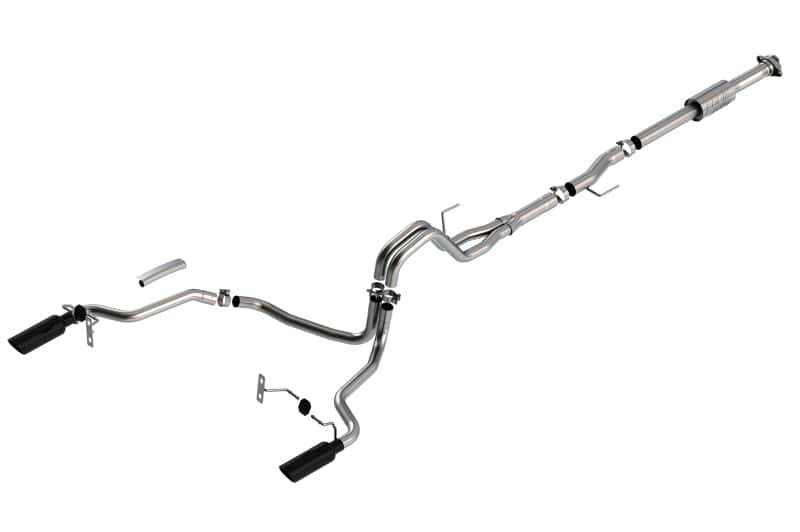 Borla — Borla F-150 2021 2.7L/3.5L 4dr CC SB EC STB Lari/King R/Plinum/LTD 3/2.25 SRE CB AK BLK CHR Tips
Cat-Back System - view 1