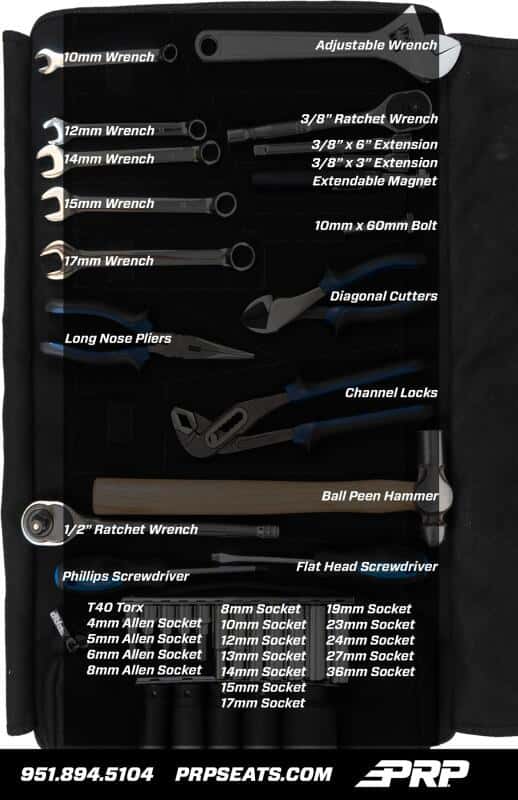 PRP Seats — PRP Kawasaki KRX Roll Up Tool Bag w/ 35pc Tool Kit - view 8