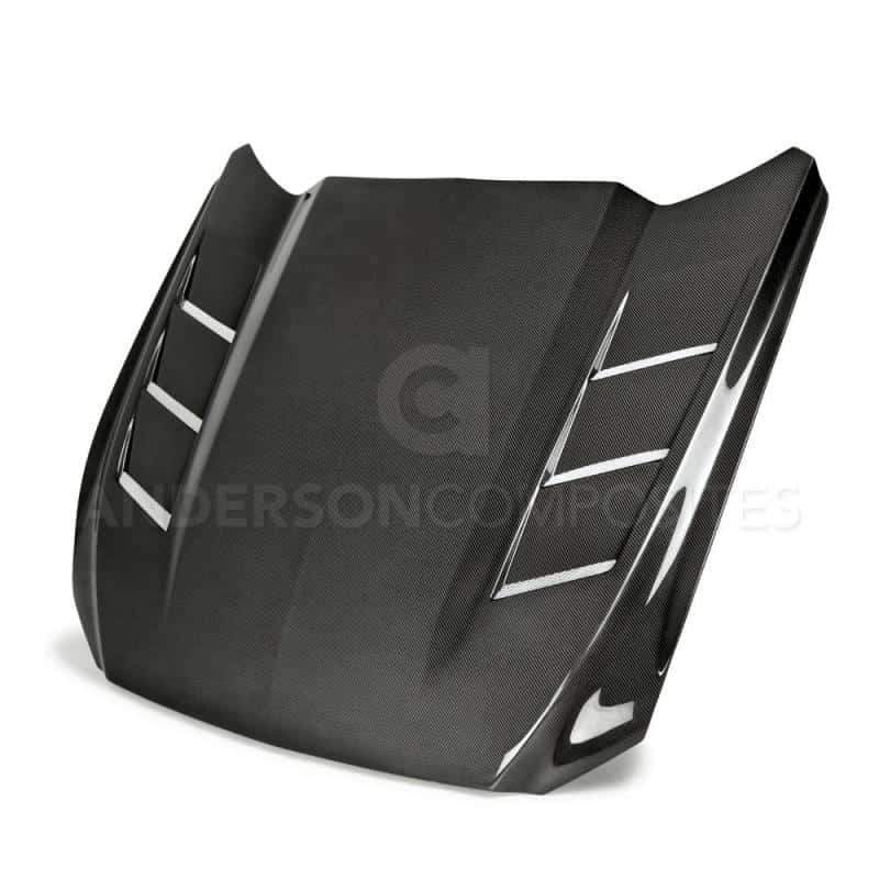 Anderson Composites — Anderson Composites 15-17 Ford Mustang (Excl. GT350/GT350R) Heat Extractor Double Sided Hood - view 2