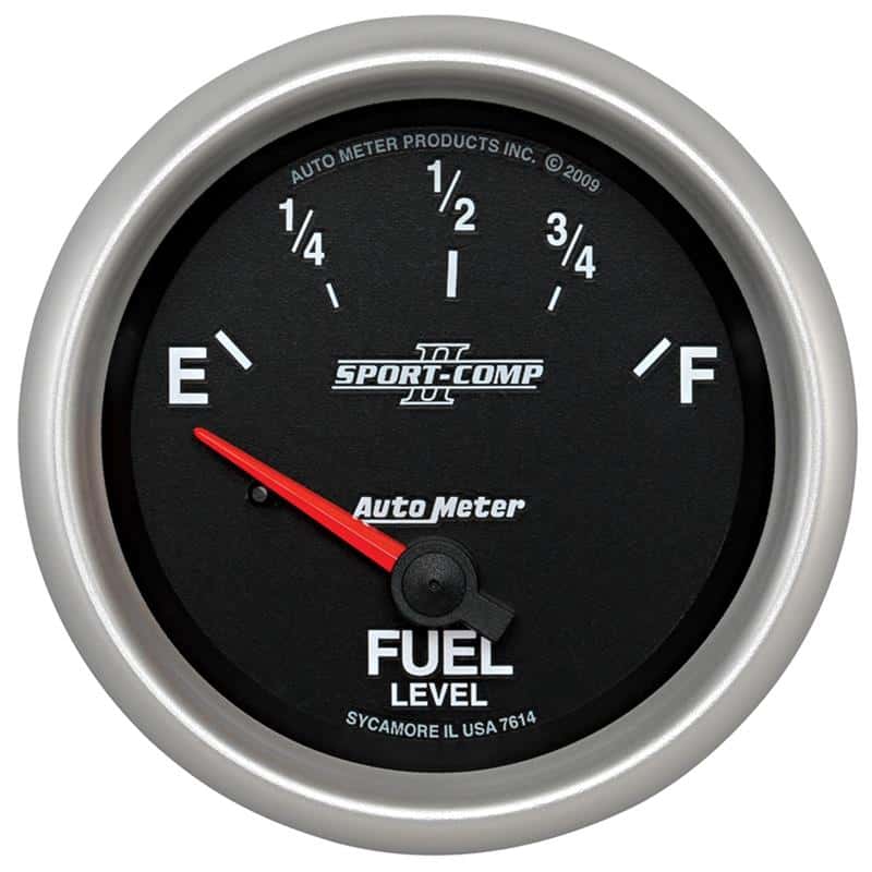 AutoMeter — Autometer Sport-Comp II 2-5/8in Short Sweep Electronic 0-90ohms Fuel Level Gauge
2-5/8" FUEL LEVEL, 0 - view 2
