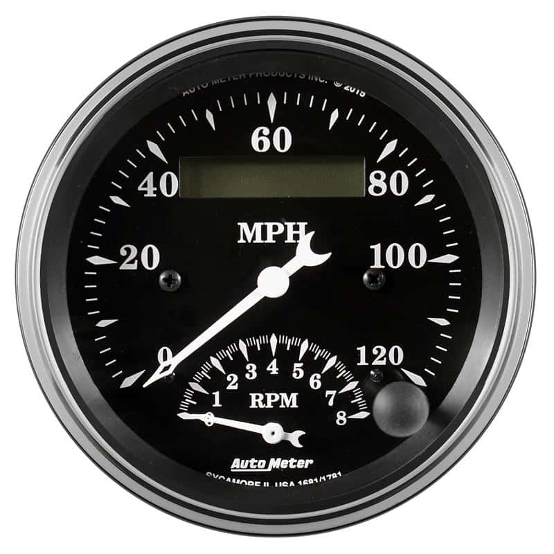 AutoMeter — Auto Meter Gauge Tach/Speedo 3 3/8in 120mph & 8k RPM Elec. Program. Old Tyme Blk
3-3/8" TACH/SPEEDO C - view 1