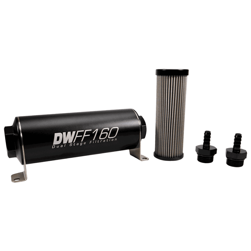 DeatschWerks — DeatschWerks Stainless Steel 5/16in 10 Micron Universal Inline Fuel Filter Housing Kit (160mm)
Filtration - view 1