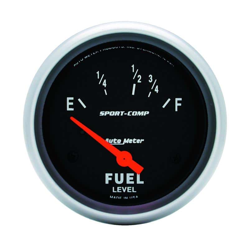 AutoMeter — AutoMeter Gauge Fuel Level 2-5/8in. 16 Ohm(e) to 158 Ohm(f) Elec Sport-Comp
2-5/8" FUEL LEVEL, 1 - view 1