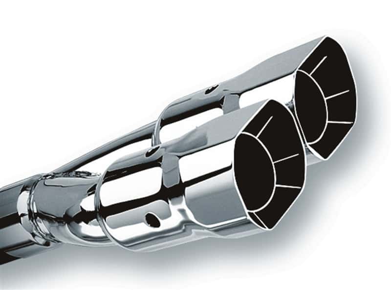 Borla — Borla Universal Polished Tip Dual Square Angle-Cut Intercooled (inlet 2 1/2in. Outlet 2 7/8 x 3 3/8i
Tip - Dual Square
ExhstTailPipeTip - view 2