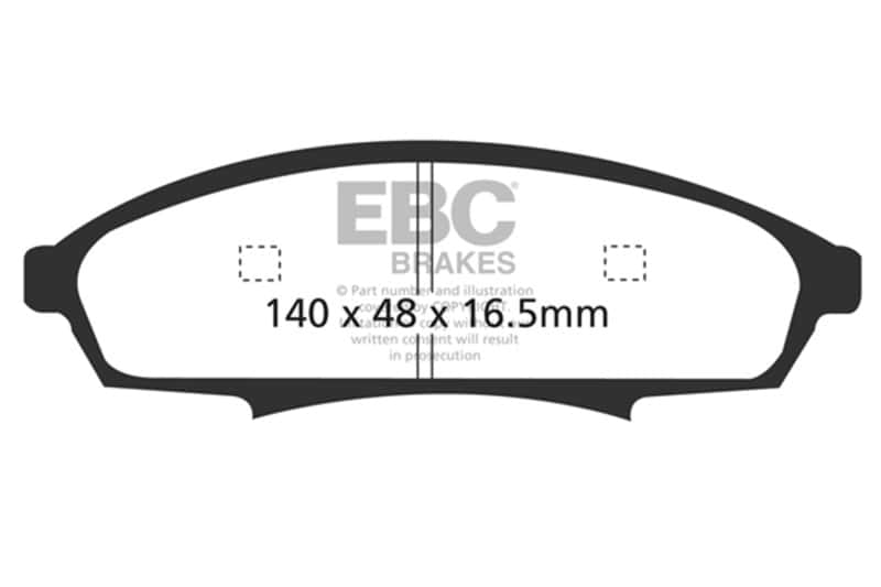 EBC — EBC 88-90 Buick Regal 2.8 Ultimax2 Front Brake Pads
Disc Brake Pad - view 1