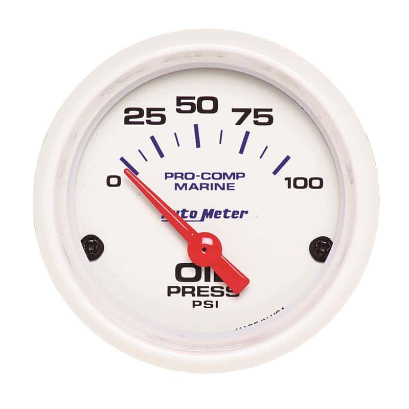 AutoMeter — Autometer Ultra-Lite 2-1/16in Electric 100 PSI Oil Pressure Gauge Marine White
GA 2" OILP 100 E MW - view 2