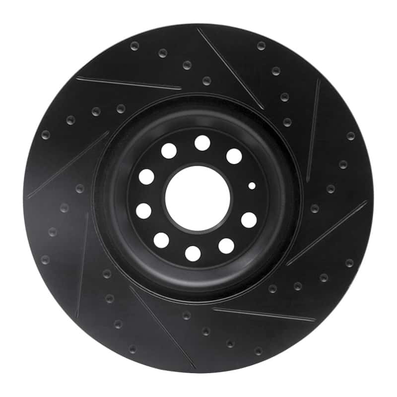 R1 Concepts — R1 2022+ Volkswagen GTI Mk 8 Front Left Drilled & Slotted Black Brake Rotor
R1 Brake Rotor Drill - view 5