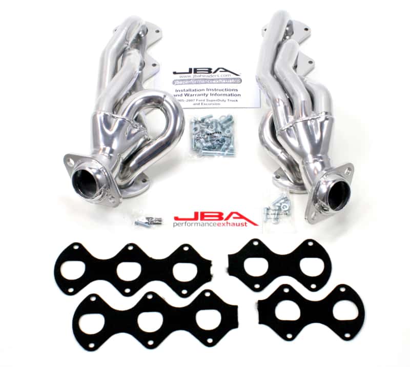 JBA — JBA 05-10 Ford F-Series 6.8L 3V V10 1-1/2in Primary Silver Ctd Cat4Ward Header
Exhaust Header - view 1