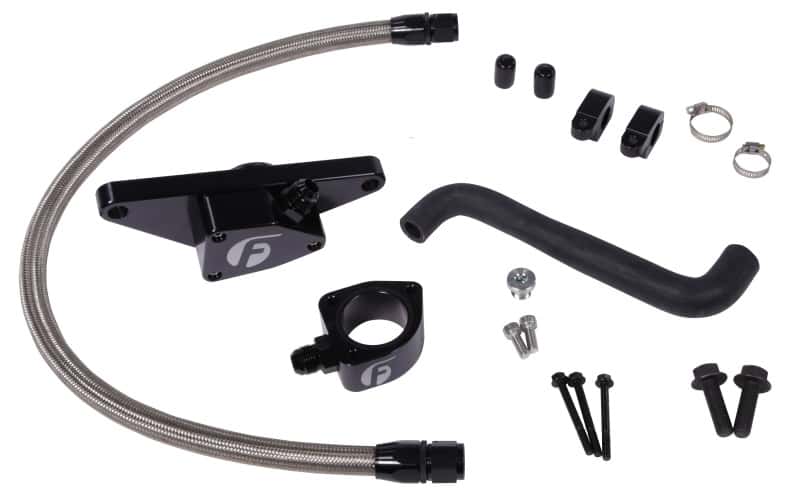 Fleece Performance — Fleece Performance 06-07 Auto Trans Cummins Coolant Bypass Kit w/ Stainless Steel Braided Line
Coolant Bypass Kit - view 2