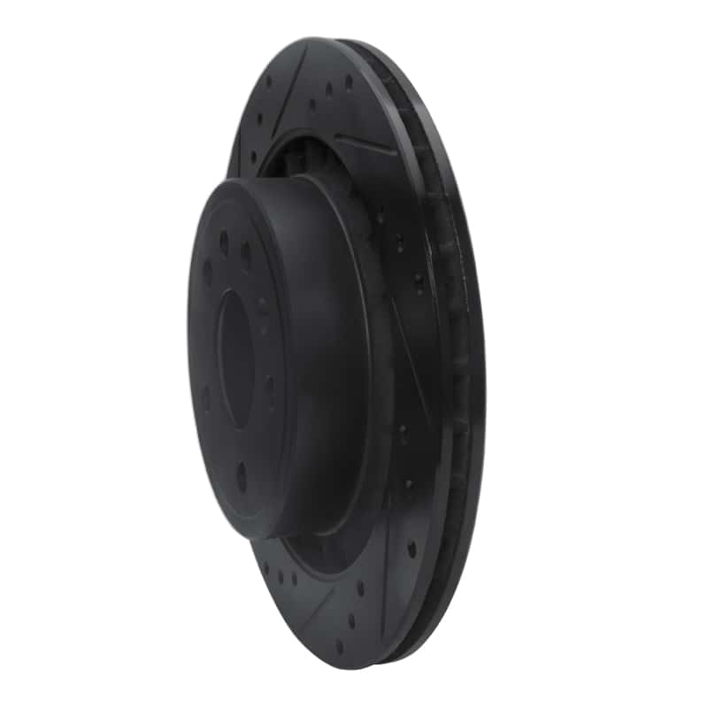 R1 Concepts — R1 02-10 Saab 9-5 Rear Left Drilled & Slotted Black Brake Rotor
R1 Brake Rotor Drill - view 2