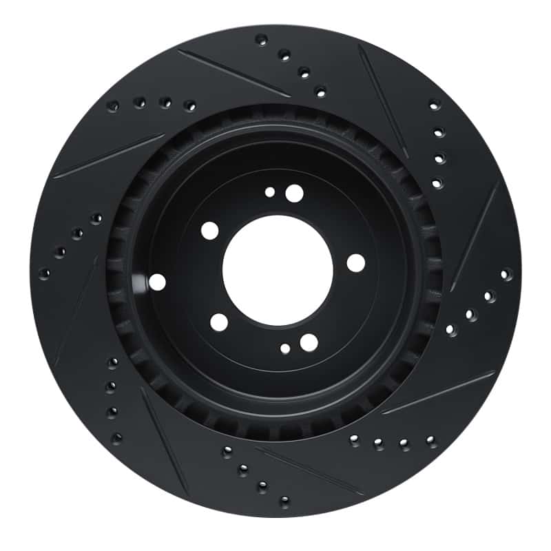 R1 Concepts — R1 08-15 Mitsubishi Lancer Rear Left Drilled & Slotted Black Brake Rotor
R1 Brake Rotor Drill - view 5