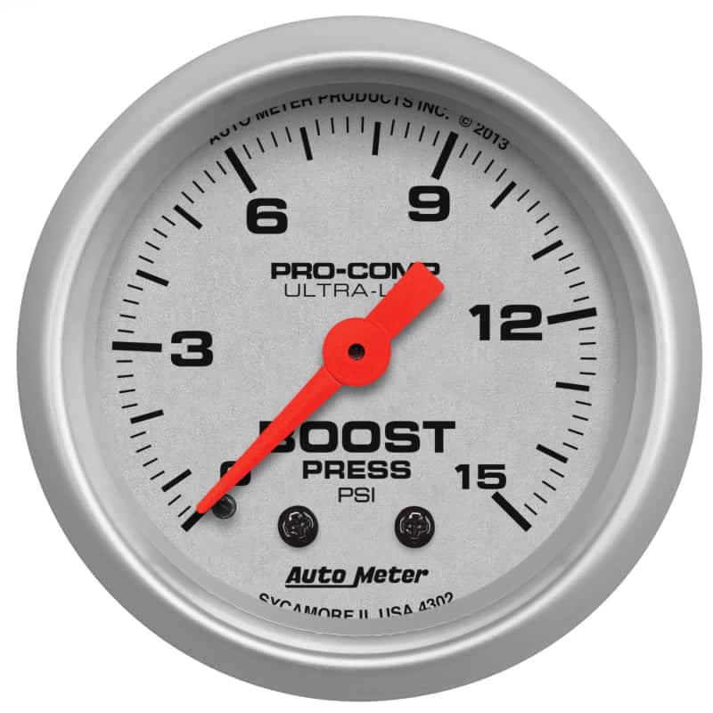 AutoMeter — Autometer Ultra-Lite 52mm 0-15 PSI Mechanical Boost Gauge
2" BOOST PRESS, 0-15 - view 1