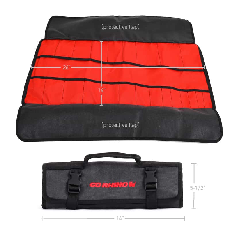 Go Rhino — Go Rhino XVenture Gear Tool Wrench Roll - Large (4x4in. Closed) 12oz Waxed Canvas - Black
Xventure Tool Roll - view 11
