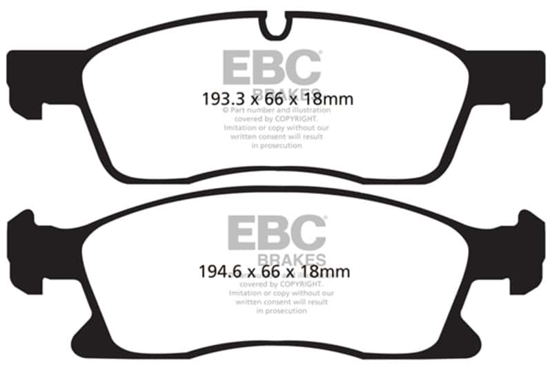 EBC — EBC 11+ Dodge Durango 3.6 Ultimax2 Front Brake Pads
Disc Brake Pad - view 1