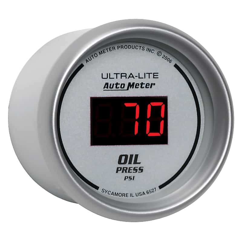 AutoMeter — Autometer Ultra-Lite 2-1/16in 100PSI Silver Dial Digital Oil Pressure Gauge w/ Red LED
2-1/16" OIL PRESS, 0 - view 4