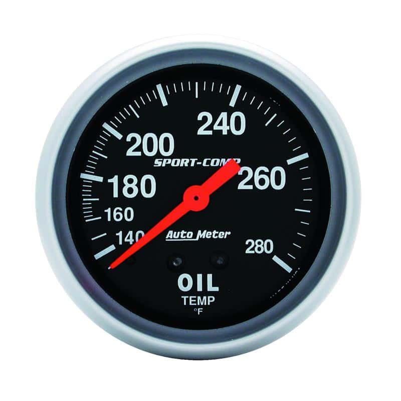 AutoMeter — Autometer 2-5/8in 140-280 Degree F Mechanical 12ft Oil Temp Sport-Comp Gauge
2-5/8" OIL TEMP, 140 - view 2