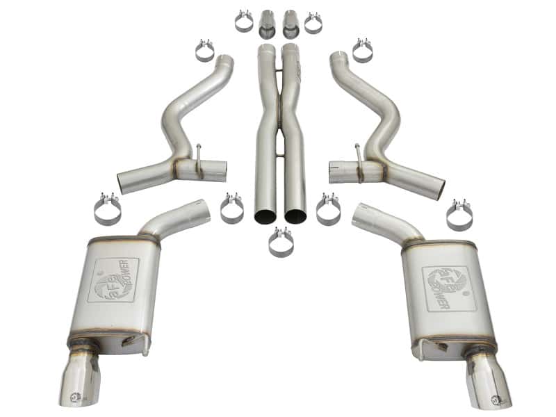 aFe — aFe MACHForce XP 3in 304 SS Cat-Back Exhausts w/ Polished Tips 15-17 Ford Mustang GT V8-5.0L/V6-3.7L
Cat-Back Exhaust - view 6