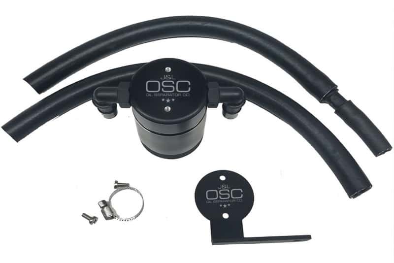 J&L — J&L 13-18 Ford Focus ST Front Oil Separator 3.0 - Black Anodized
Oil Separator - view 1
