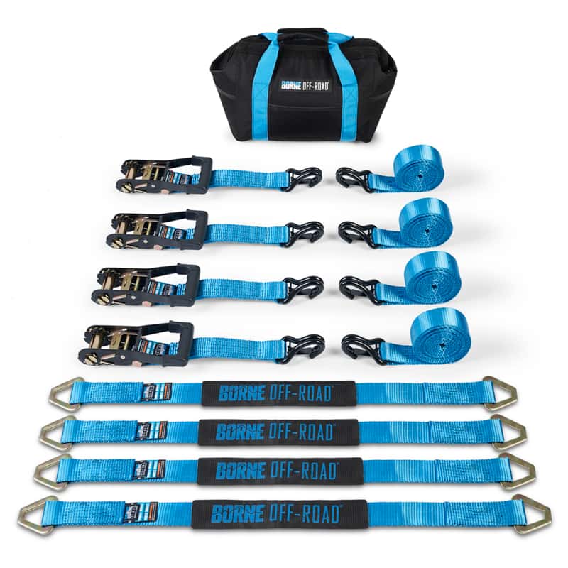 Borne Off-Road — Borne Off-Road Vehicle Ratchet Tie-Down Kit (4 pack) Blue - view 2