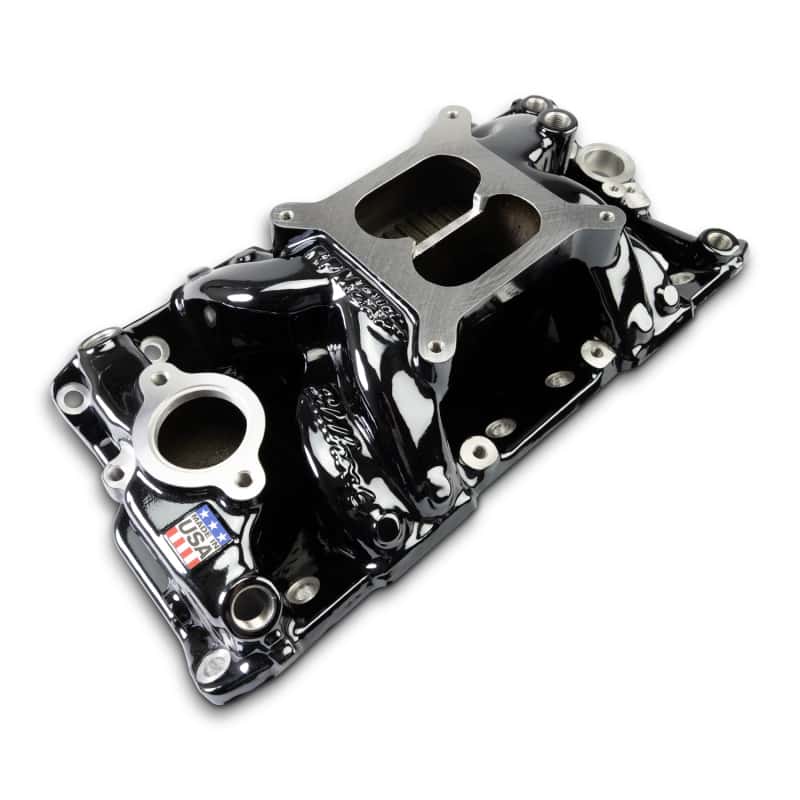 Edelbrock — Edelbrock Chevy Small Block Performer RPM AIR-Gap Intake Manifold Black Plasma Finish - view 3