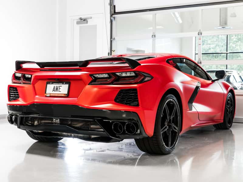 AWE Tuning — AWE Tuning 2020 Chevrolet Corvette (C8) Track Edition Exhaust - Quad Diamond Black Tips
Track Exhaust - view 2