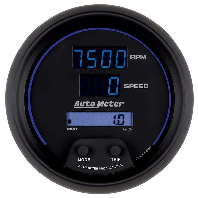 AutoMeter — Autometer 85.7mm Black Digital 8000rpm/160mph or 260kmph Electric Tachometer/Speedometer Combo
3.4" RPM/SPD CMB CBD - view 2
